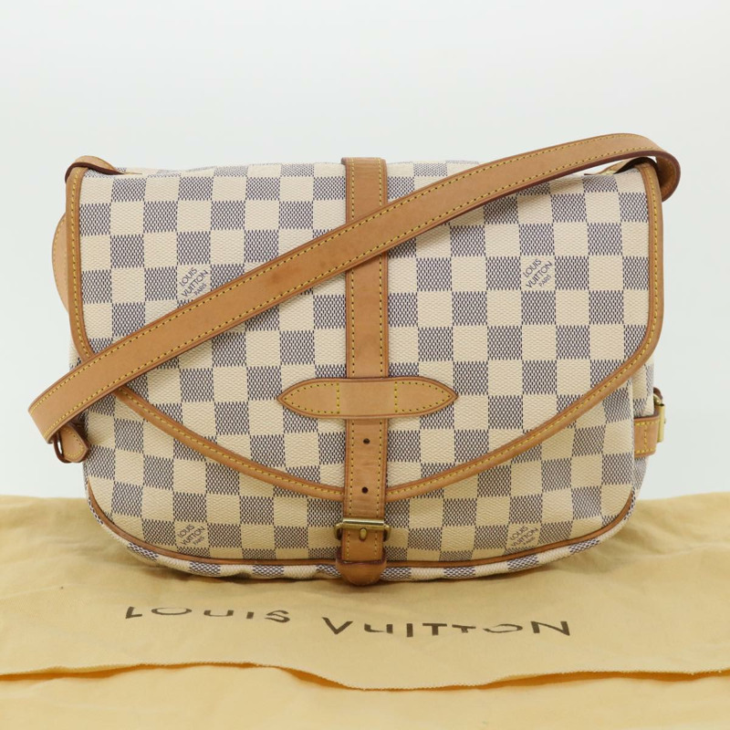 【日本直送】路易威登 Damier Azur Saumur 30 單肩包 SPO N48202 LV Auth 32766SAV-11