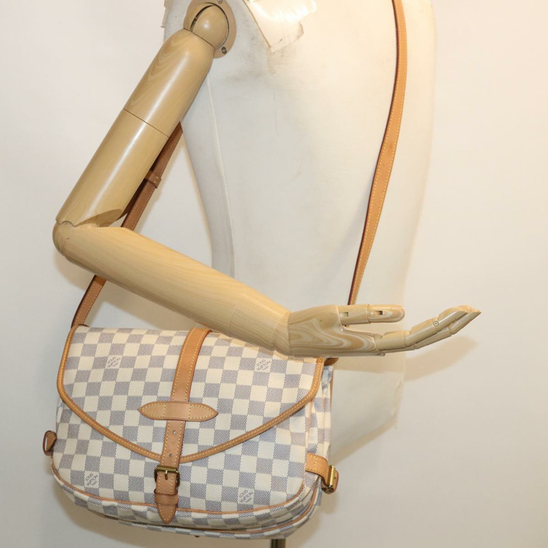【日本直送】路易威登 Damier Azur Saumur 30 單肩包 SPO N48202 LV Auth 32766SAV-28