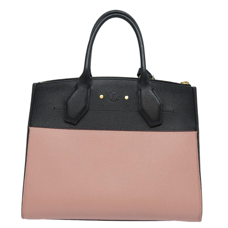 【日本直送】路易威登 City Steamer PM 手提包，黑色/木蘭花色皮革，貨號 M51590，正品編號 81144V-1