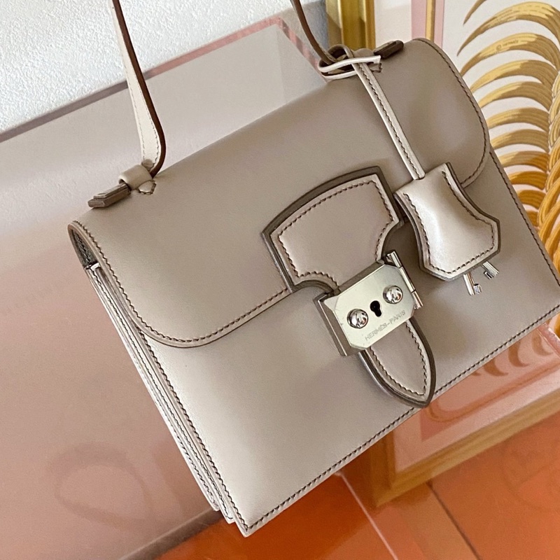 Hermès愛馬仕illicon伊利亞康 鑽石灰拼大象灰 小號 銀扣 鎖具齊全-1