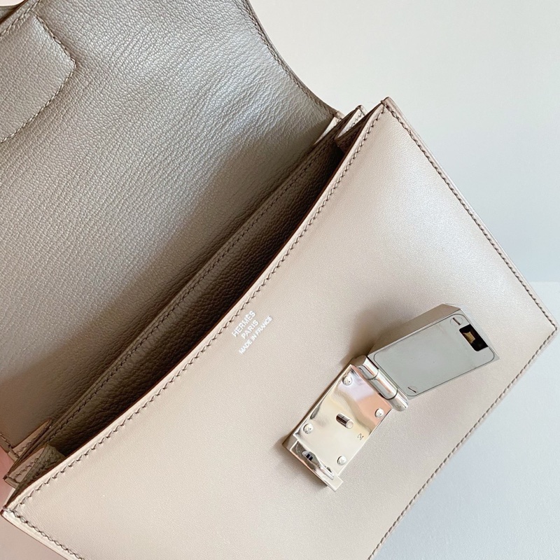 Hermès愛馬仕illicon伊利亞康 鑽石灰拼大象灰 小號 銀扣 鎖具齊全-5