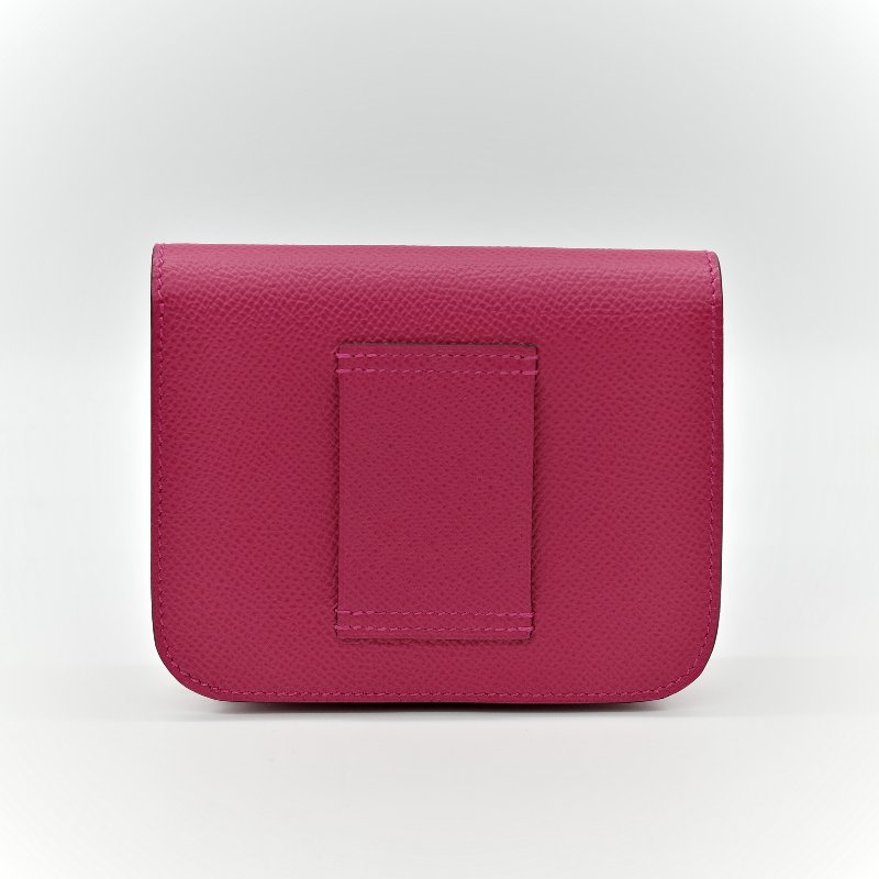 Hermès 愛馬仕 Constance Slim 康康 Epsom 桃紅色 牛皮 銀釦 短錢包-2