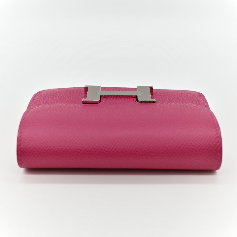 Hermès 愛馬仕 Constance Slim 康康 Epsom 桃紅色 牛皮 銀釦 短錢包-4