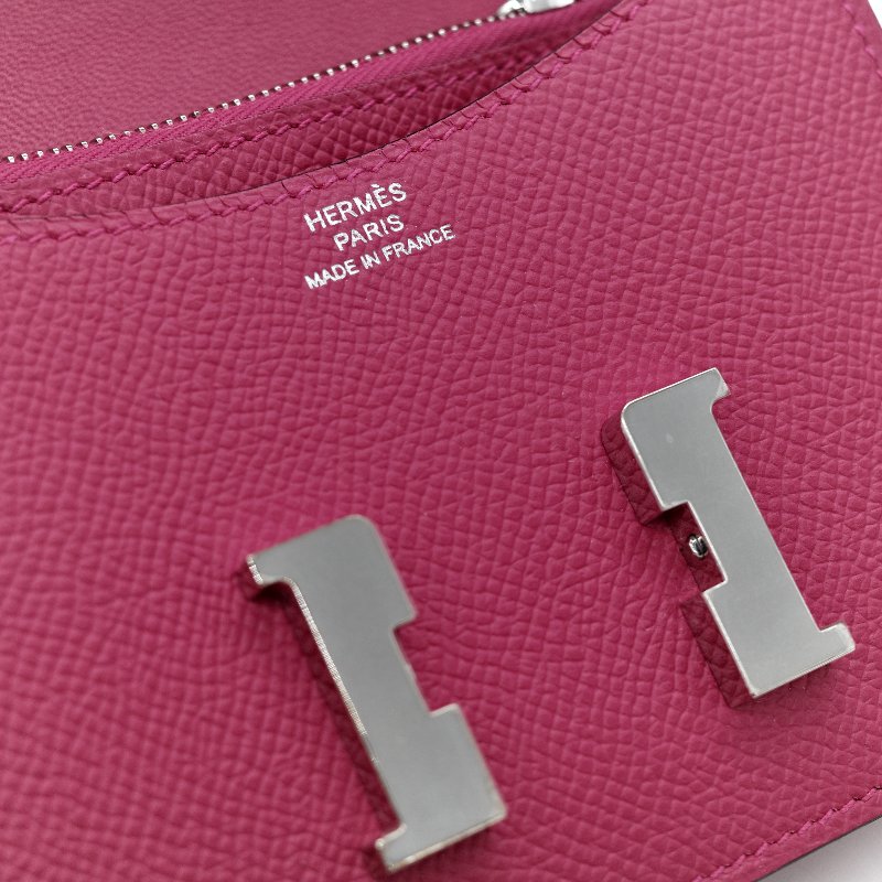 Hermès 愛馬仕 Constance Slim 康康 Epsom 桃紅色 牛皮 銀釦 短錢包-9