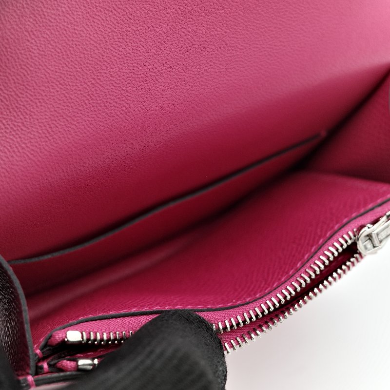 Hermès 愛馬仕 Constance Slim 康康 Epsom 桃紅色 牛皮 銀釦 短錢包-13