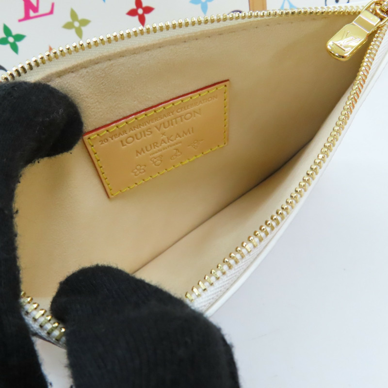 白彩 原花帆布 村上隆聯名款 CarryAll PM 肩背包【LOUIS VUITTON LV 路易威登】 M13661-7