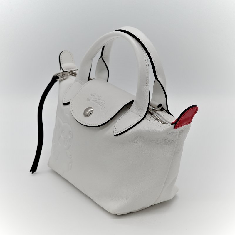 Longchamp x Pokémon 聯名系列 皮卡丘 白色 牛皮 手提包 托特包-3