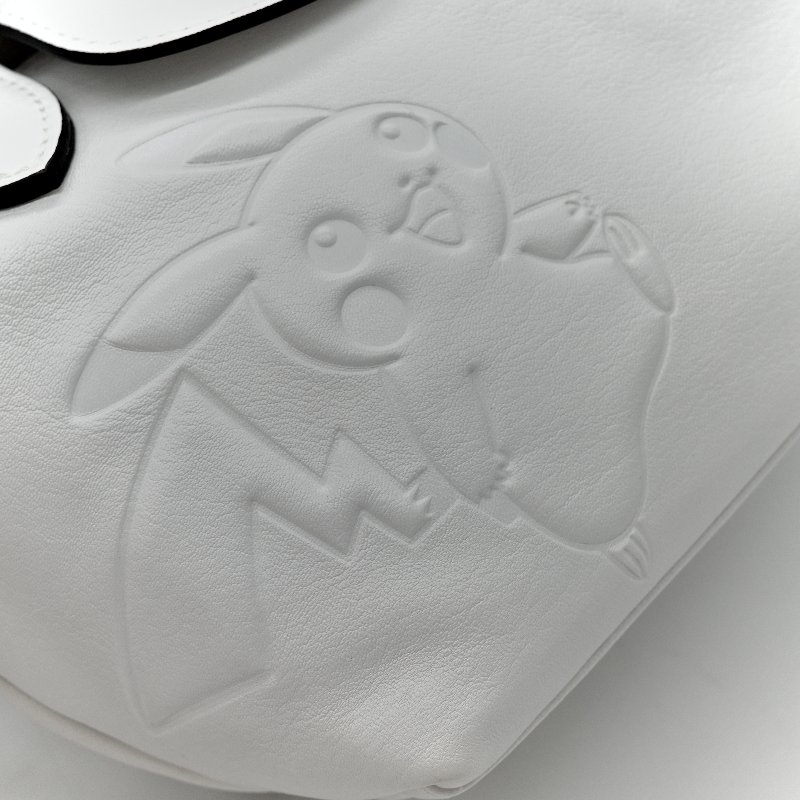 Longchamp x Pokémon 聯名系列 皮卡丘 白色 牛皮 手提包 托特包-6