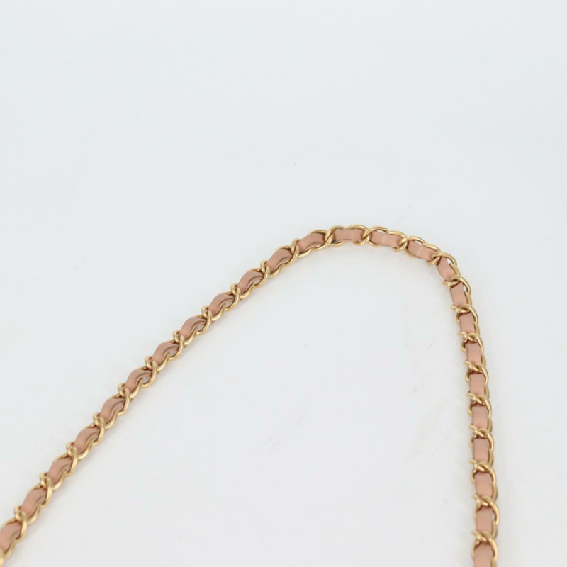 【日本直送】香奈兒 (CHANEL) 金色粉紅拉菲草肩背包，CC標誌，正品編號 138082SAV-14