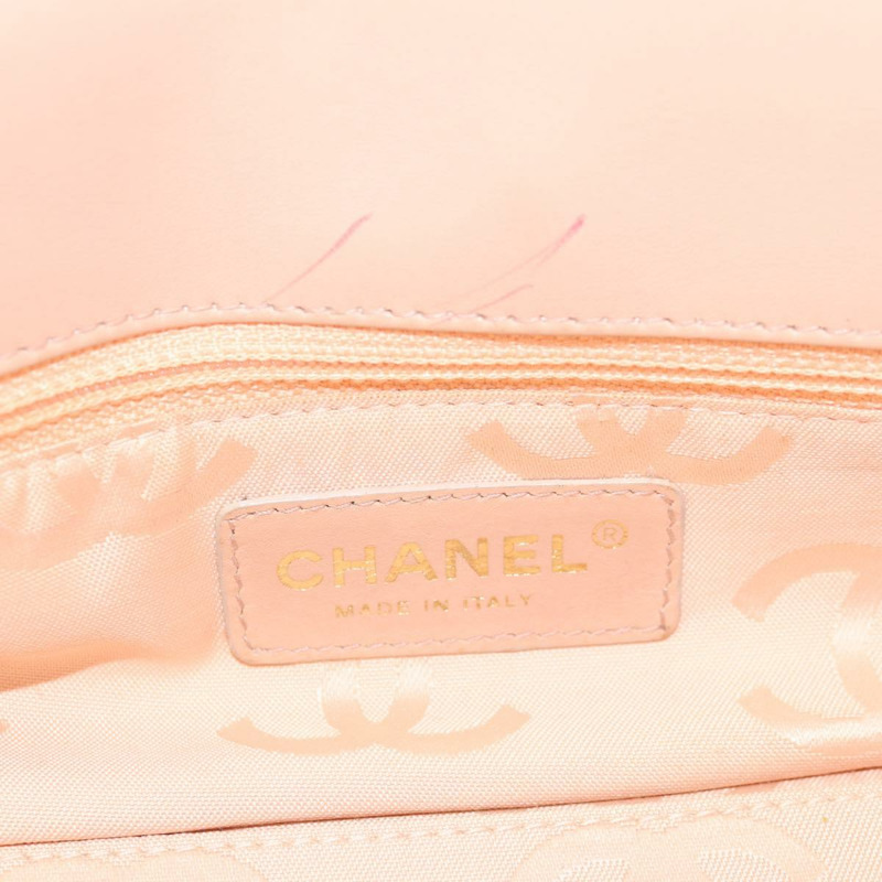 【日本直送】香奈兒 (CHANEL) 金色粉紅拉菲草肩背包，CC標誌，正品編號 138082SAV-23