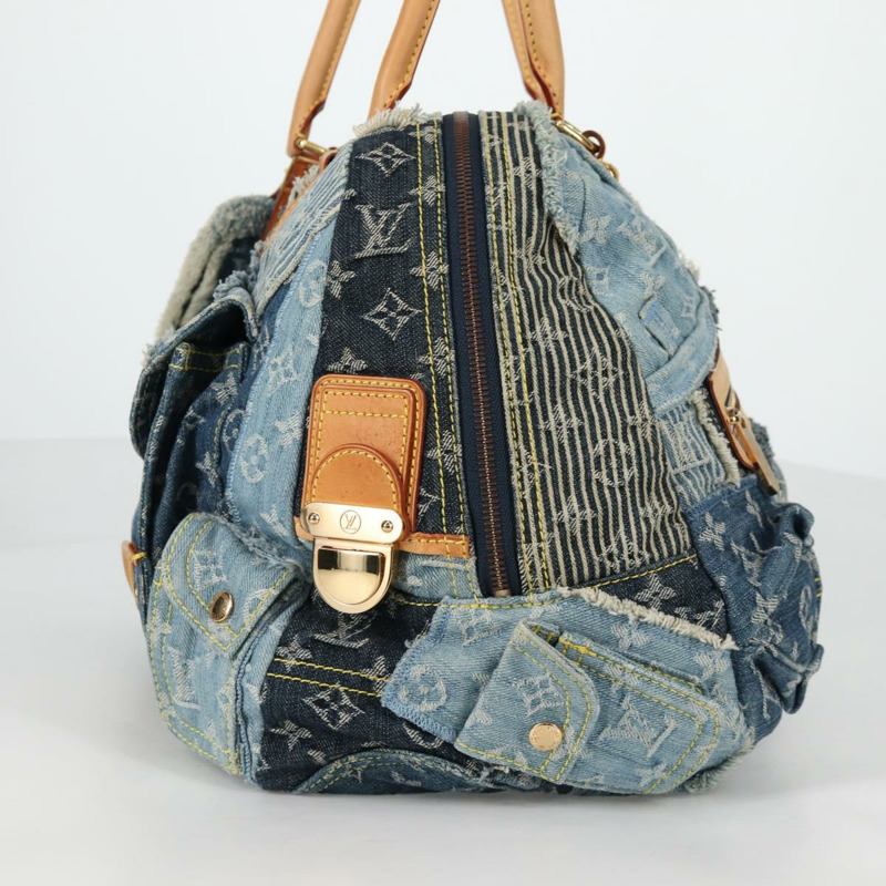 【日本直送】路易威登 Monogram Denim Patchwork Bowery 手提包 藍色 M95376 正品 136291SAV-2