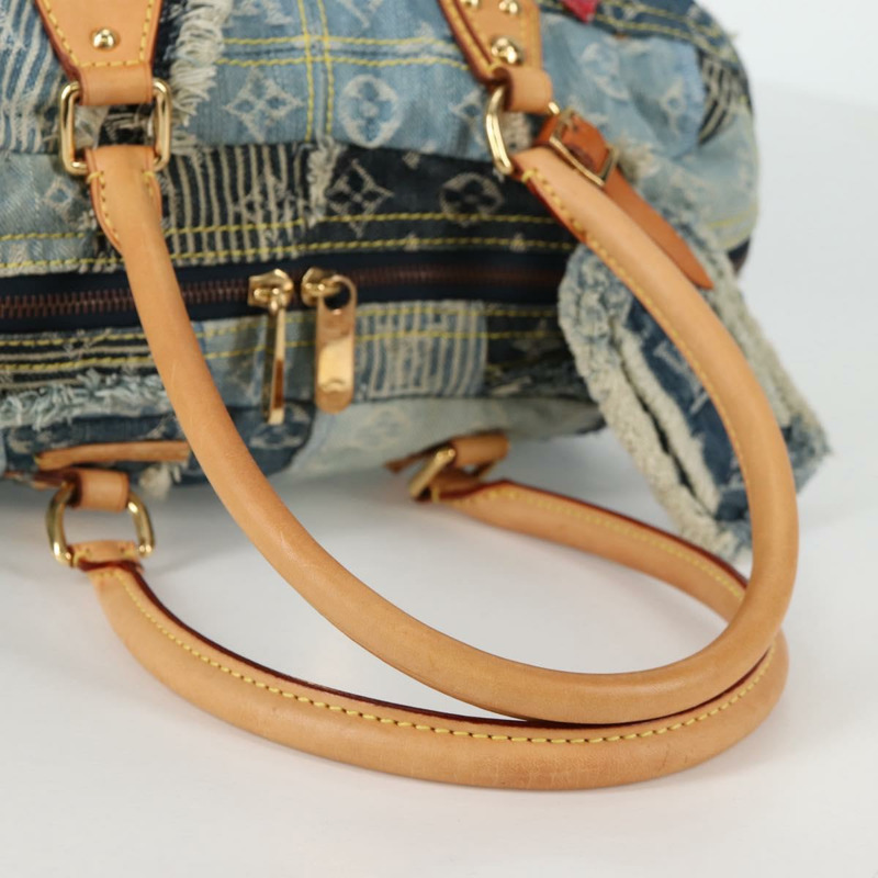 【日本直送】路易威登 Monogram Denim Patchwork Bowery 手提包 藍色 M95376 正品 136291SAV-7