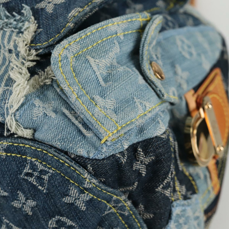 【日本直送】路易威登 Monogram Denim Patchwork Bowery 手提包 藍色 M95376 正品 136291SAV-14
