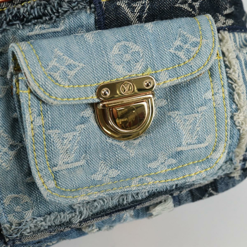 【日本直送】路易威登 Monogram Denim Patchwork Bowery 手提包 藍色 M95376 正品 136291SAV-17