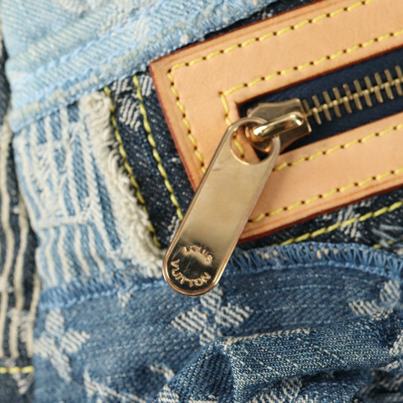 【日本直送】路易威登 Monogram Denim Patchwork Bowery 手提包 藍色 M95376 正品 136291SAV-20