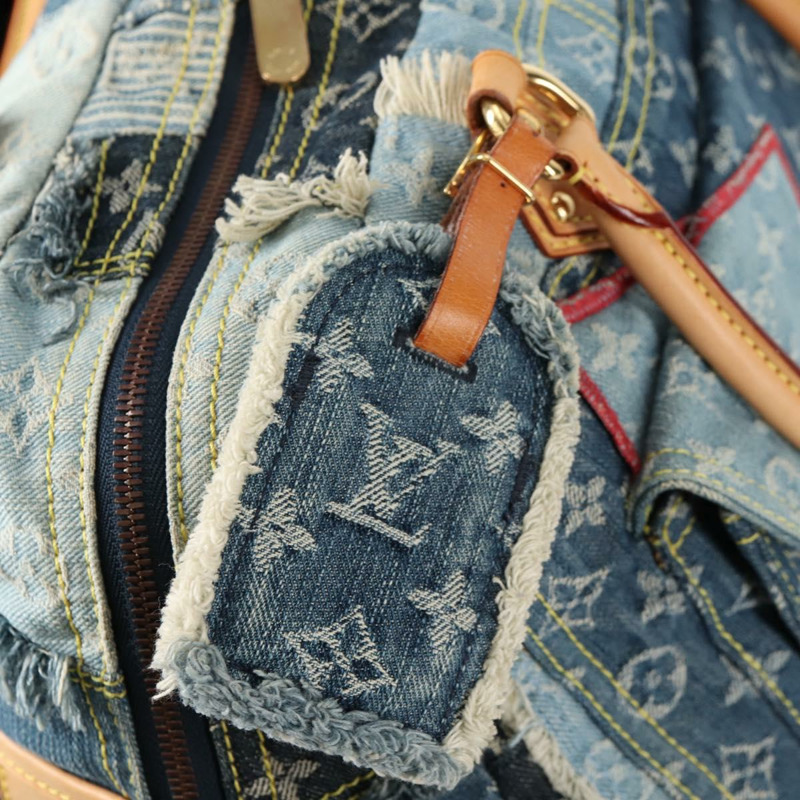 【日本直送】路易威登 Monogram Denim Patchwork Bowery 手提包 藍色 M95376 正品 136291SAV-22