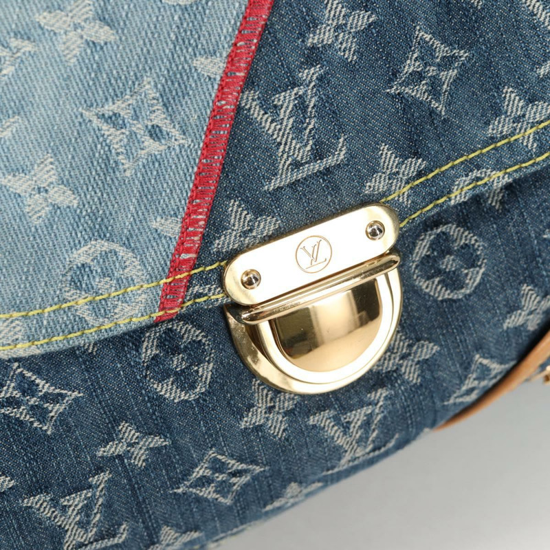 【日本直送】路易威登 Monogram Denim Patchwork Bowery 手提包 藍色 M95376 正品 136291SAV-23