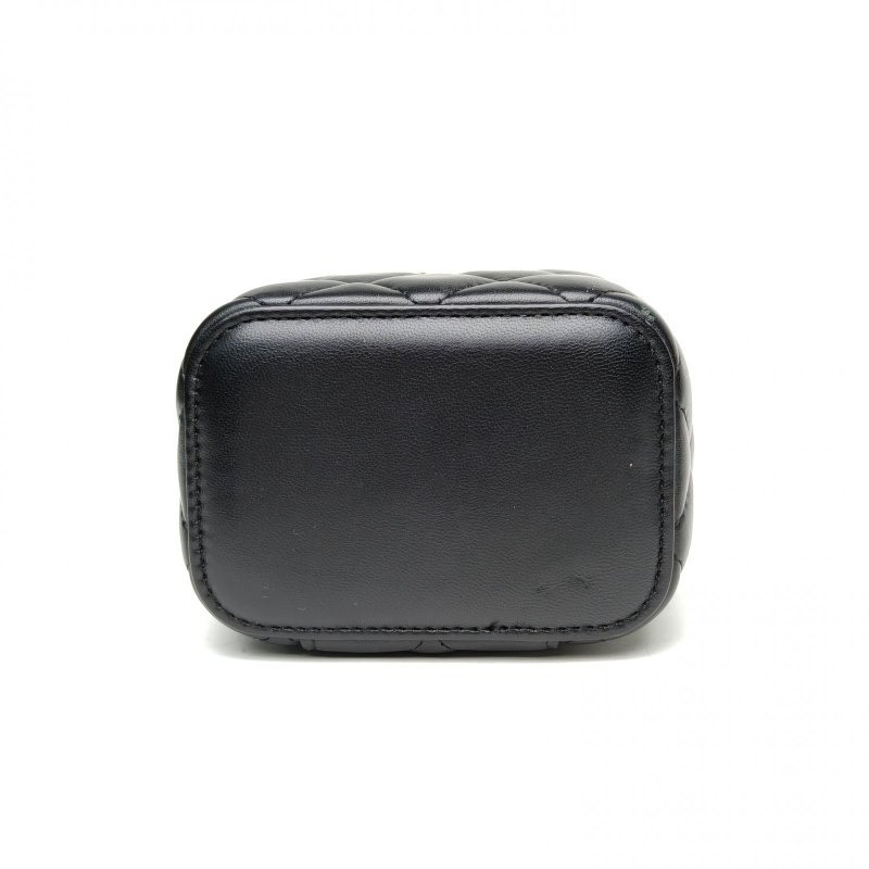 CHANEL CF金球金珠盒子包鏈條包化妝包黑色羊皮31開金扣肩背包-4