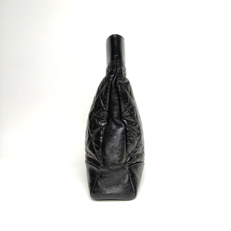 CHANEL 31Bag大號橫版39黑色28開金扣肩背包-3