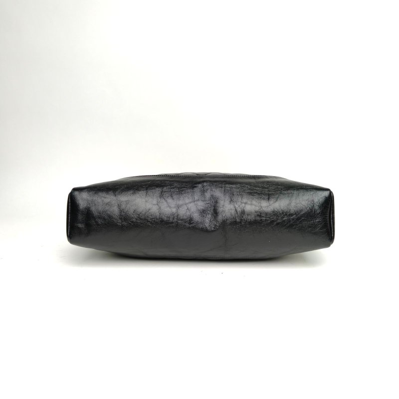 CHANEL 31Bag大號橫版39黑色28開金扣肩背包-4