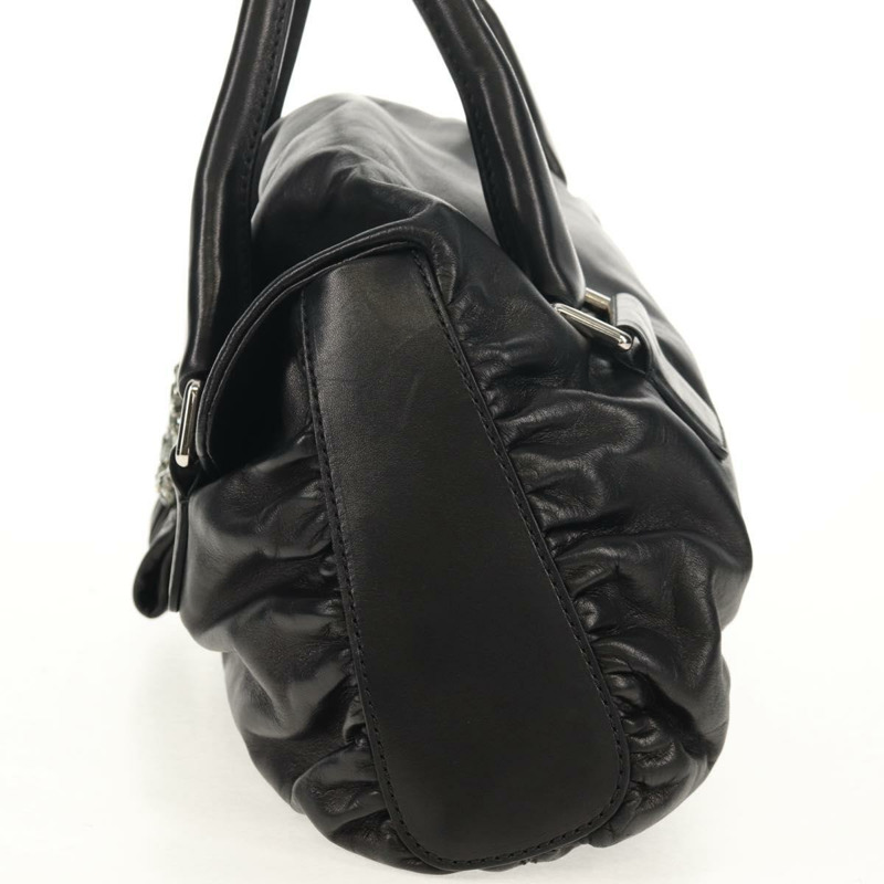 【日本直送】華倫天奴 (VALENTINO) 手提包，黑色銀色真皮，正品，貨號 152881A-2