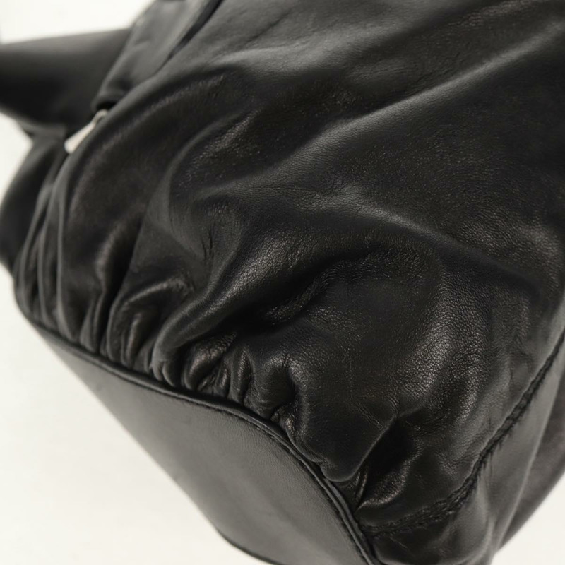 【日本直送】華倫天奴 (VALENTINO) 手提包，黑色銀色真皮，正品，貨號 152881A-16