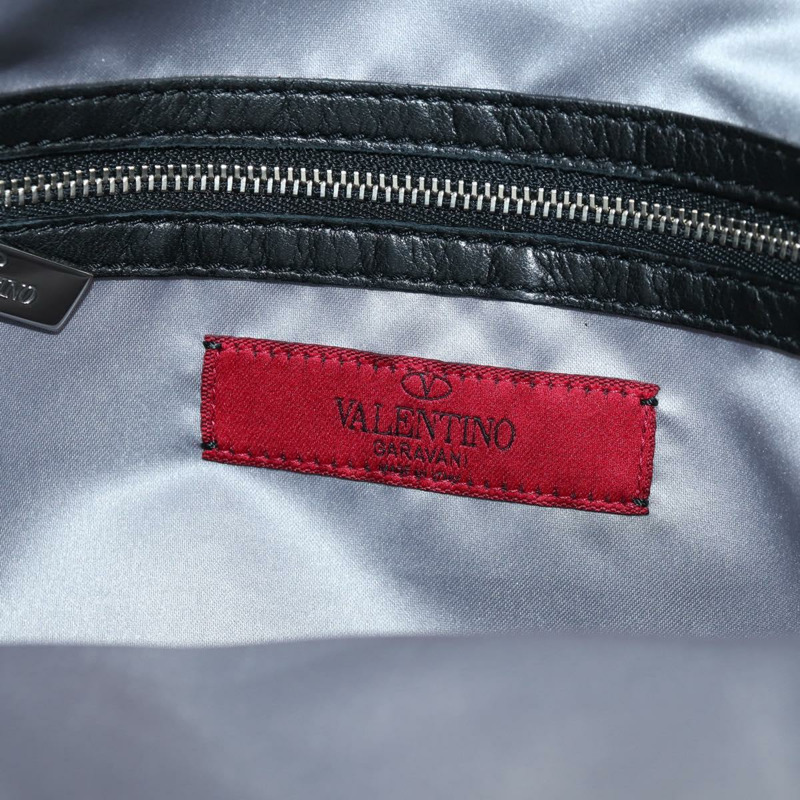 【日本直送】華倫天奴 (VALENTINO) 手提包，黑色銀色真皮，正品，貨號 152881A-18