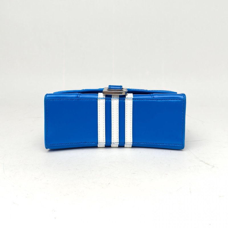 BALENCIAGA Hourglass沙漏XS碼藍色牛皮阿迪達斯聯名肩背包-4