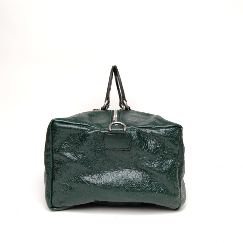 GUCCI 綠色牛皮金銀扣多功能波士頓手提包肩背包-1