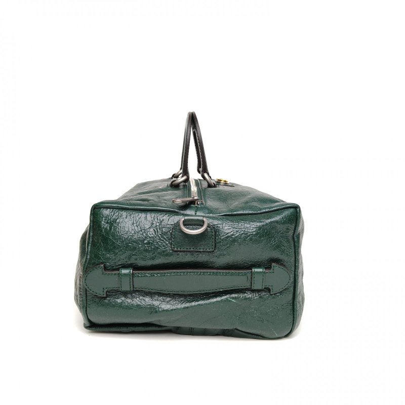 GUCCI 綠色牛皮金銀扣多功能波士頓手提包肩背包-3