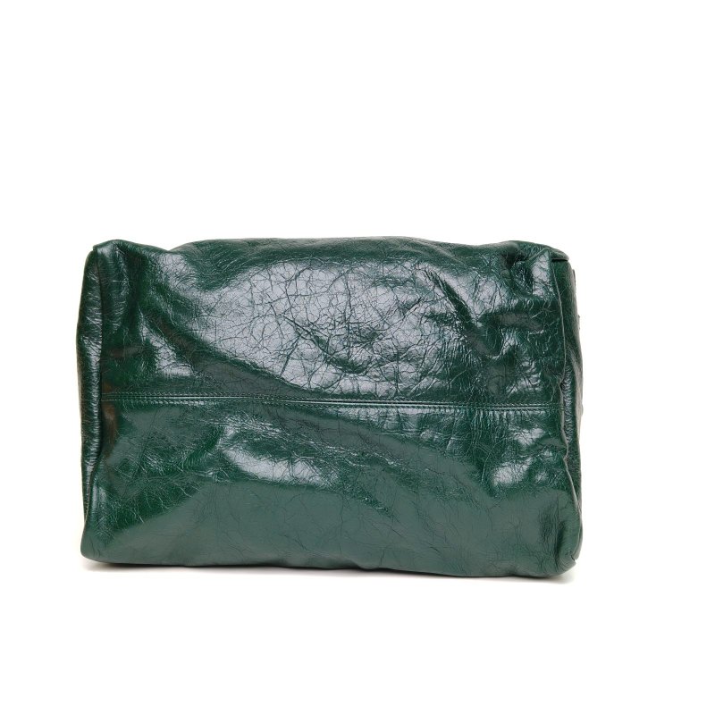 GUCCI 綠色牛皮金銀扣多功能波士頓手提包肩背包-4