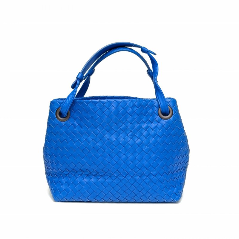 BOTTEGA VENETA 藍色羊皮BV編織TOTE手提包肩背包-2