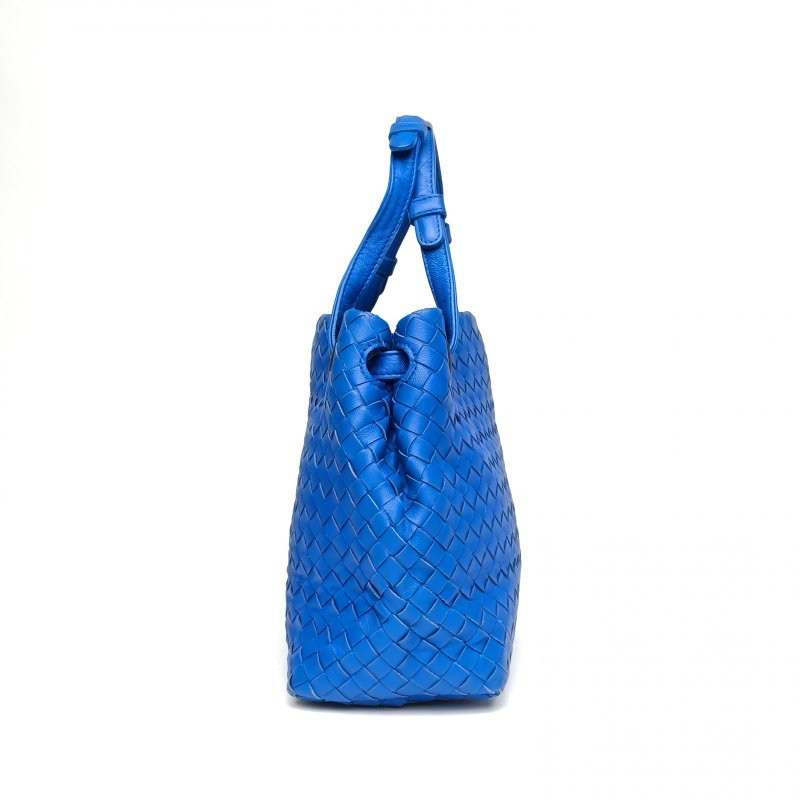 BOTTEGA VENETA 藍色羊皮BV編織TOTE手提包肩背包-3