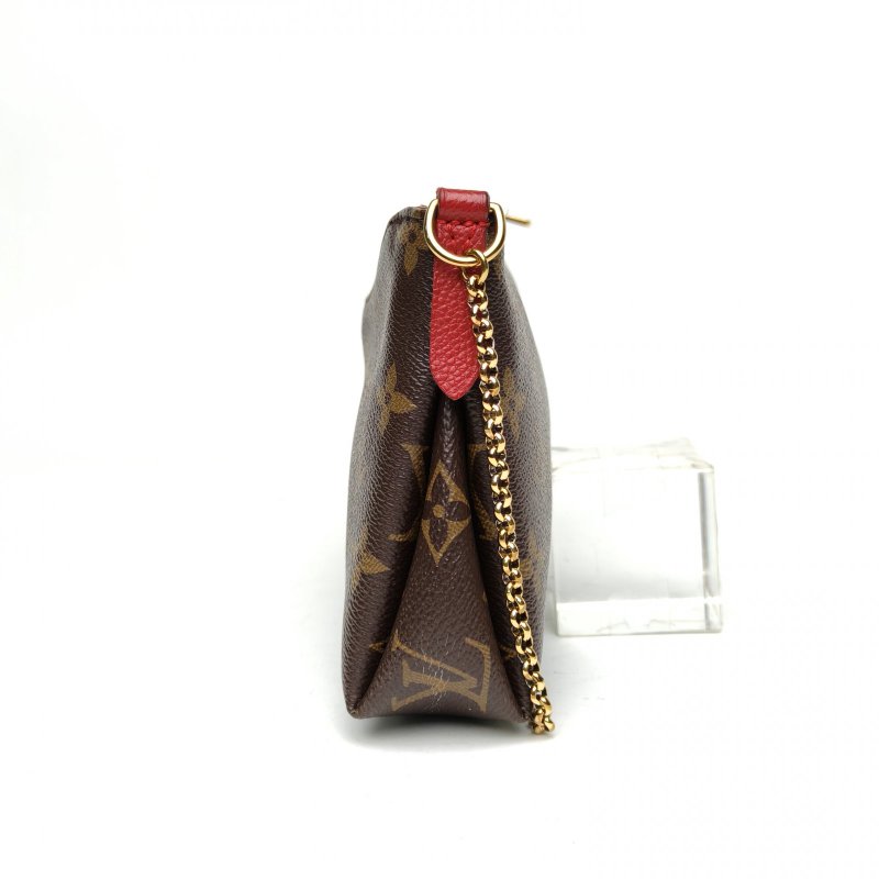 LOUIS VUITTON Pallas傳奇Cluth23紅色PVC2017老花肩背包-1