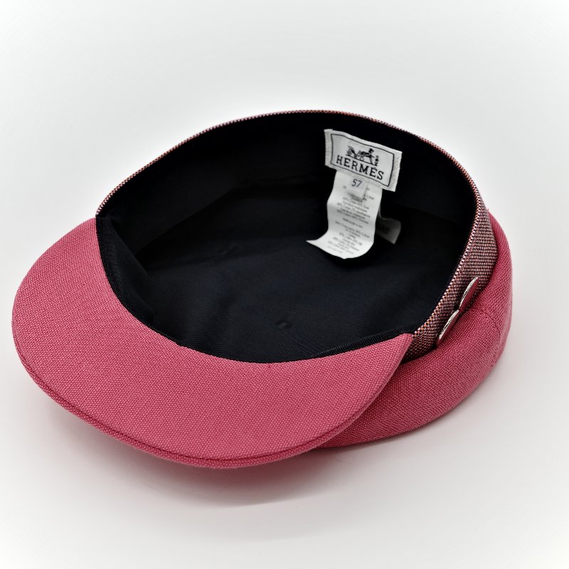 Hermès 愛馬仕 粉紅色 報童帽-6