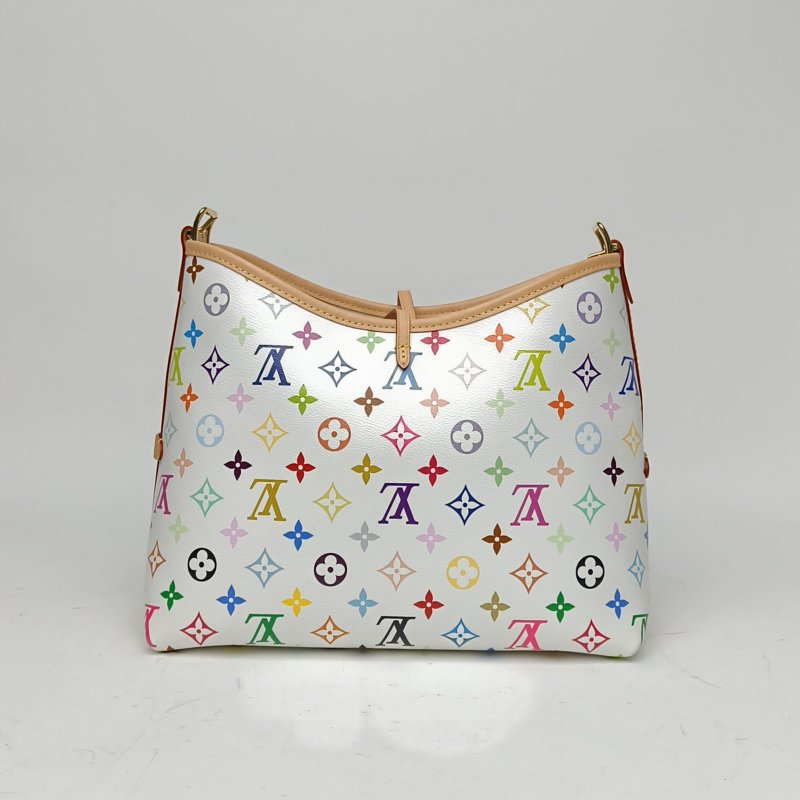 LOUIS VUITTON CARRYALL村上隆聯名小號白三彩PVC金扣晶片肩背包-2