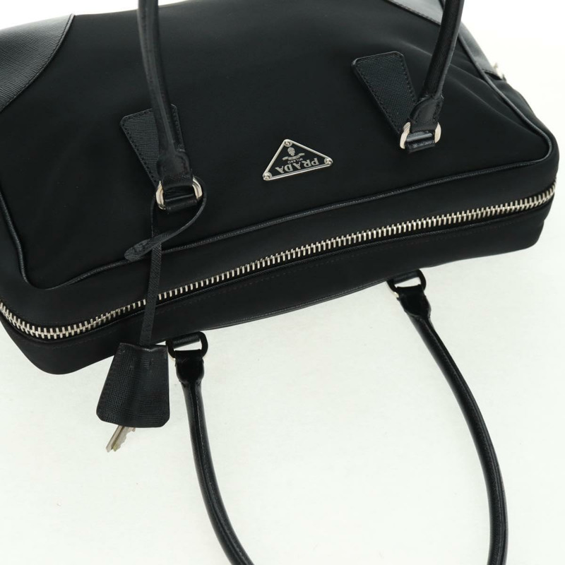 【日本直送】PRADA 單肩包 尼龍皮革 黑色 銀色 正品 yk20181V-5