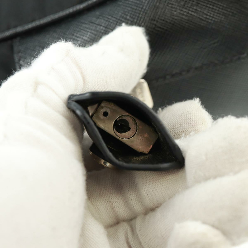 【日本直送】PRADA 單肩包 尼龍皮革 黑色 銀色 正品 yk20181V-8