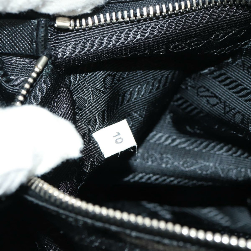 【日本直送】PRADA 單肩包 尼龍皮革 黑色 銀色 正品 yk20181V-10