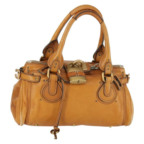 Chloe Paddington 手提包 皮革 棕色 金色 正品 am10564V