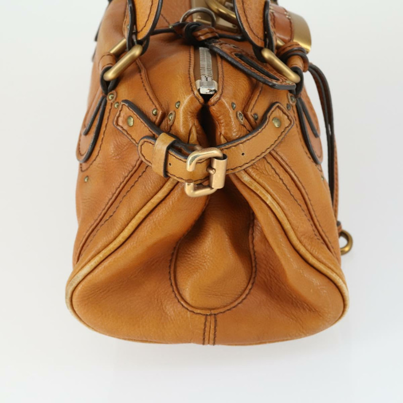 【日本直送】Chloe Paddington 手提包 皮革 棕色 金色 正品 am10564V-3