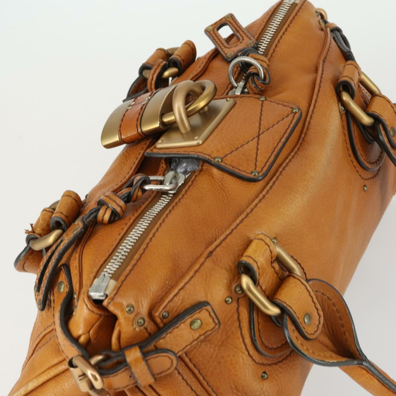 【日本直送】Chloe Paddington 手提包 皮革 棕色 金色 正品 am10564V-5