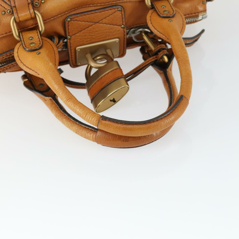 【日本直送】Chloe Paddington 手提包 皮革 棕色 金色 正品 am10564V-6