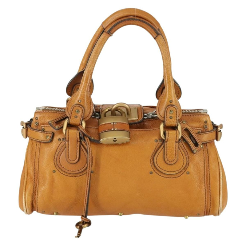 【日本直送】Chloe Paddington 手提包 皮革 棕色 金色 正品 am10564V-12