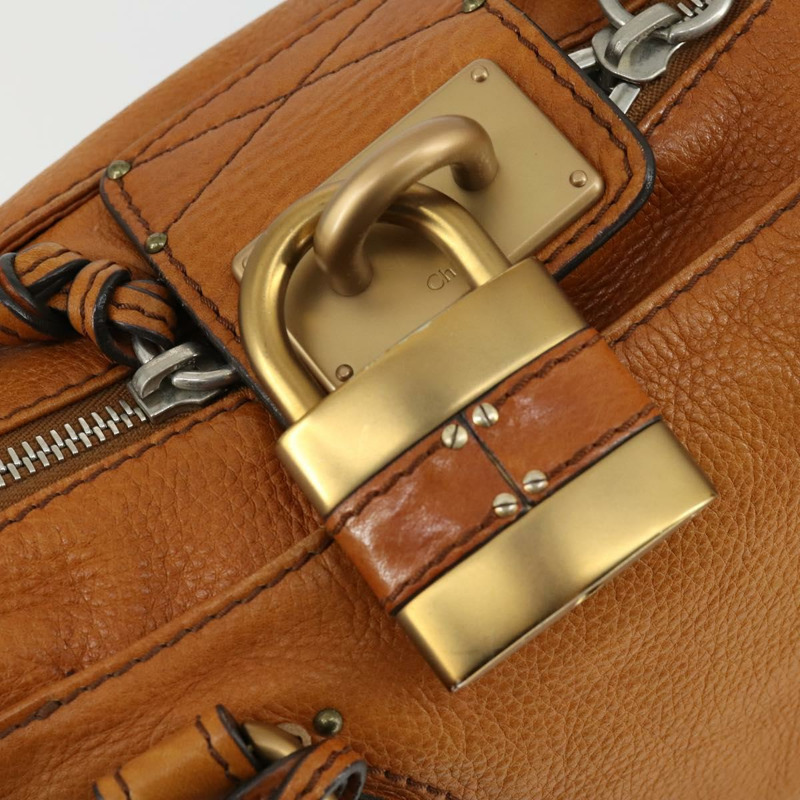 【日本直送】Chloe Paddington 手提包 皮革 棕色 金色 正品 am10564V-16
