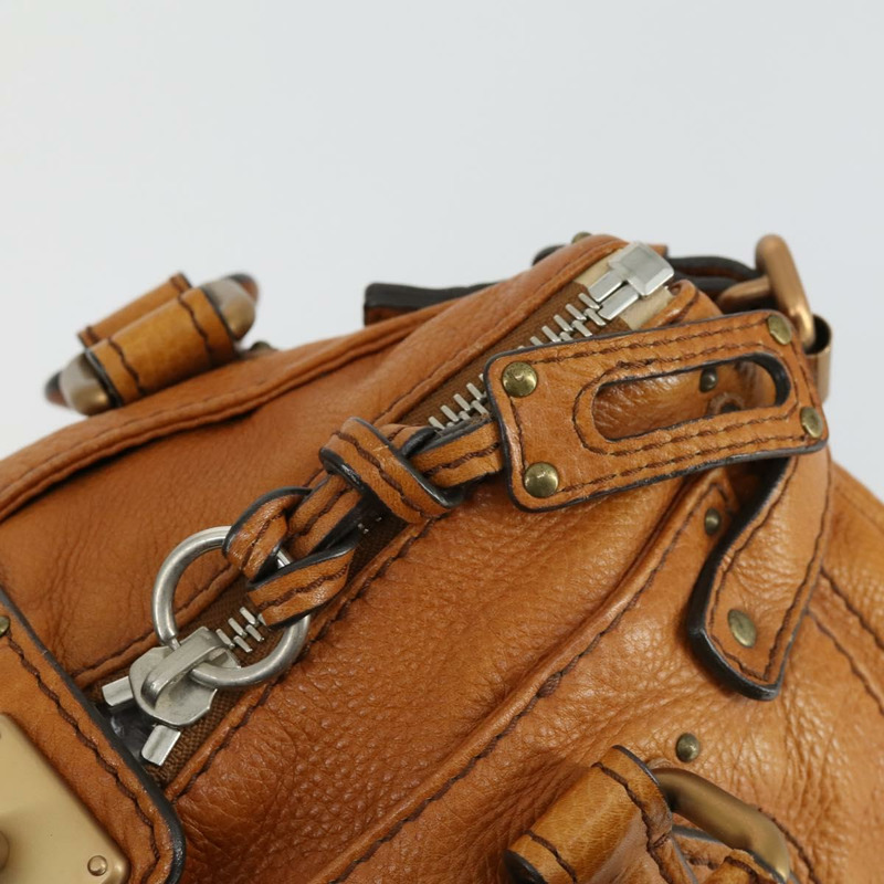 【日本直送】Chloe Paddington 手提包 皮革 棕色 金色 正品 am10564V-17