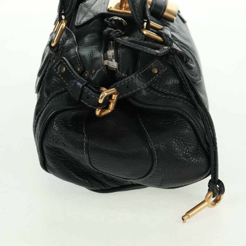 【日本直送】Chloe Paddington 手提包 真皮 黑色 金 銀色 正品 yk20186SAV-3