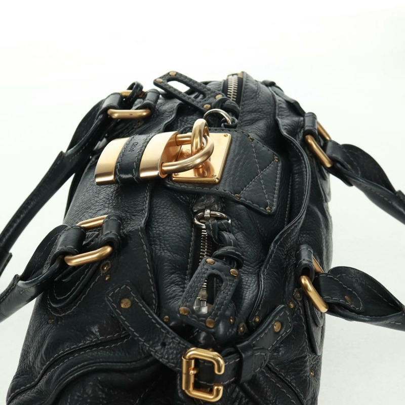 【日本直送】Chloe Paddington 手提包 真皮 黑色 金 銀色 正品 yk20186SAV-5