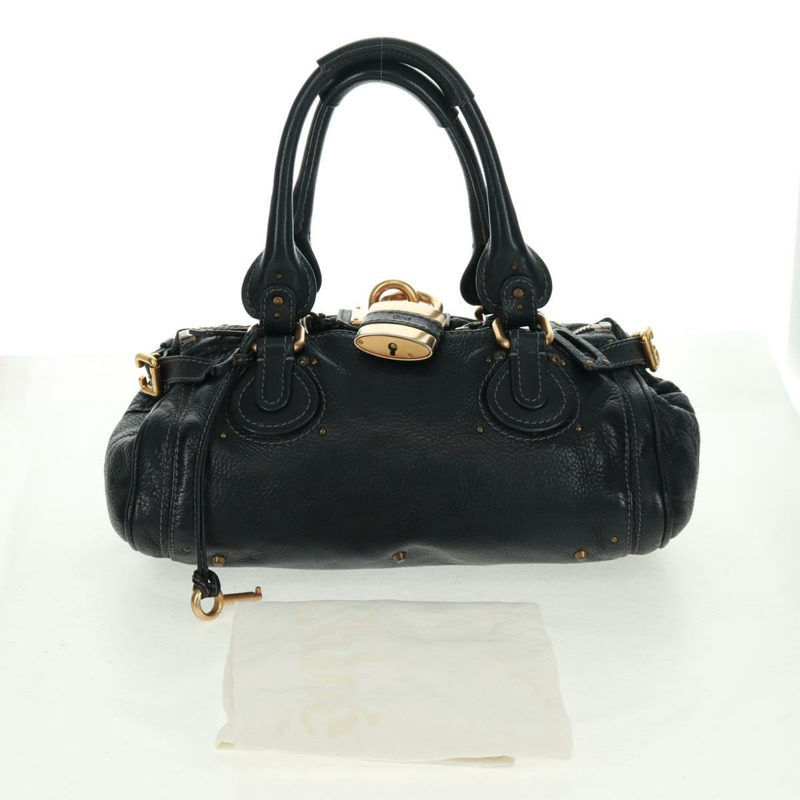 【日本直送】Chloe Paddington 手提包 真皮 黑色 金 銀色 正品 yk20186SAV-11