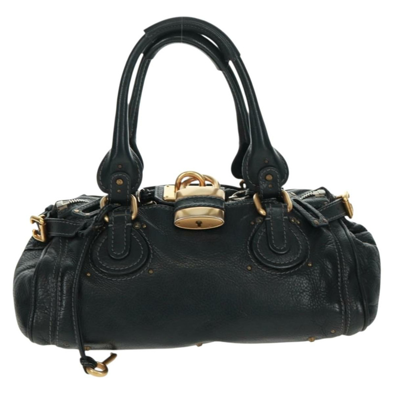 【日本直送】Chloe Paddington 手提包 真皮 黑色 金 銀色 正品 yk20186SAV-12